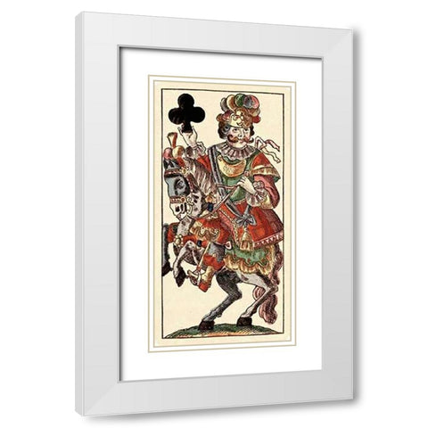 Knight of Clubs (Bauern Hochzeit Deck) White Modern Wood Framed Art Print with Double Matting by Gobl, Andreas Benedictus
