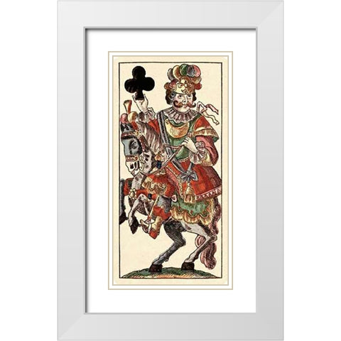 Knight of Clubs (Bauern Hochzeit Deck) White Modern Wood Framed Art Print with Double Matting by Gobl, Andreas Benedictus