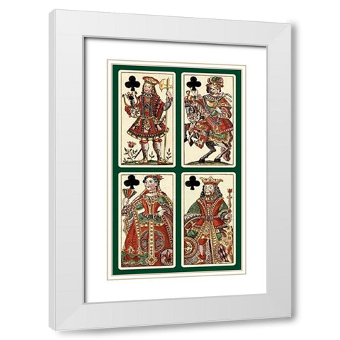 Clubs (Bauern Hochzeit Deck) White Modern Wood Framed Art Print with Double Matting by Gobl, Andreas Benedictus