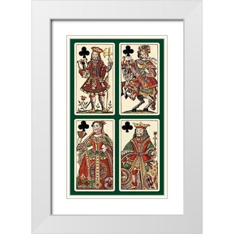 Clubs (Bauern Hochzeit Deck) White Modern Wood Framed Art Print with Double Matting by Gobl, Andreas Benedictus