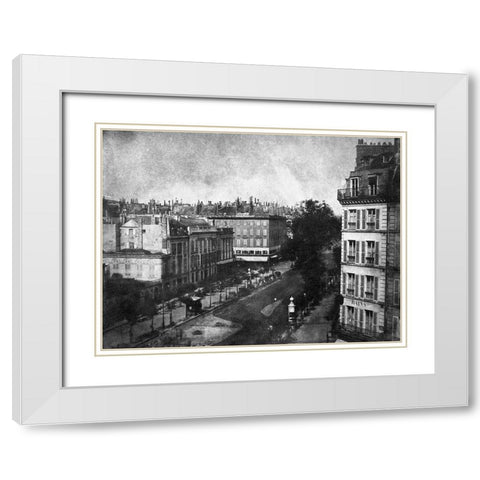 The Boulevards of Paris, May 1843 White Modern Wood Framed Art Print with Double Matting by Talbot, William