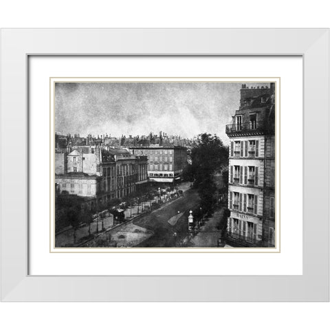 The Boulevards of Paris, May 1843 White Modern Wood Framed Art Print with Double Matting by Talbot, William