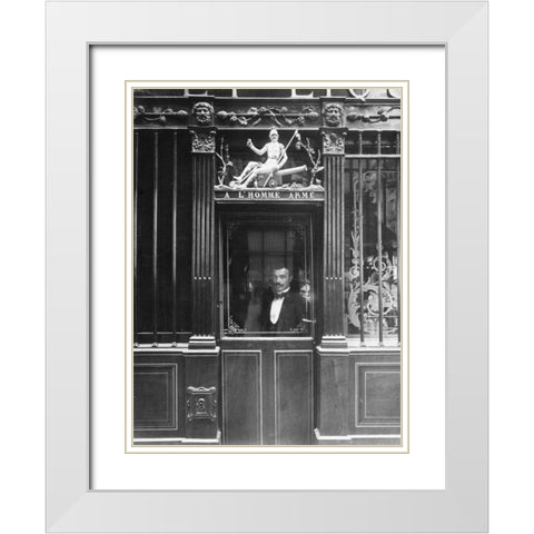 Paris, 1900 - Restaurant, rue des Blancs Manteaux White Modern Wood Framed Art Print with Double Matting by Atget, Eugene