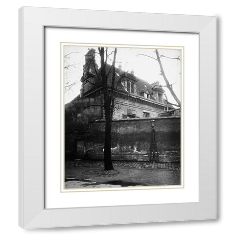 Paris, 1923 - Old Convent, avenue d lObservatoire White Modern Wood Framed Art Print with Double Matting by Atget, Eugene
