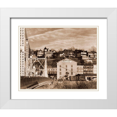 Part of Phillipsburg, New Jersey, 1935 White Modern Wood Framed Art Print with Double Matting by Evans, Walker
