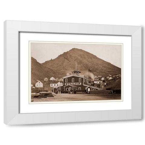 The Bullion Mine, Virginia City, Nevada, 1880 White Modern Wood Framed Art Print with Double Matting by Watkins, Carleton