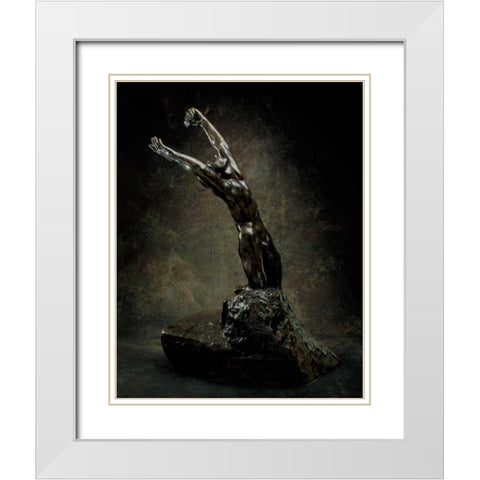 The Prodigal Son, ca. 1884/1894-1899 White Modern Wood Framed Art Print with Double Matting by Rodin, Auguste
