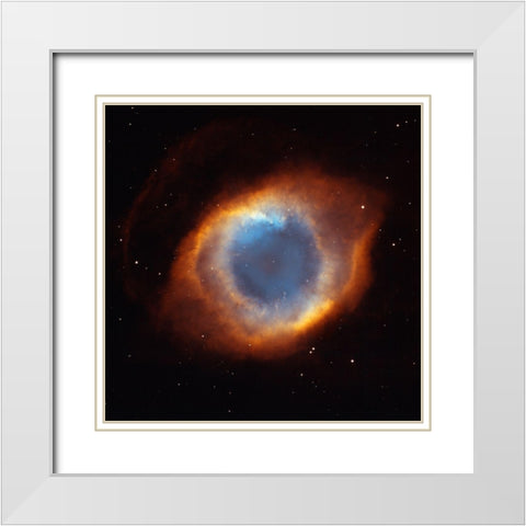 Helix Nebula - a Gaseous Envelope Expelled By a Dying Star White Modern Wood Framed Art Print with Double Matting by NASA