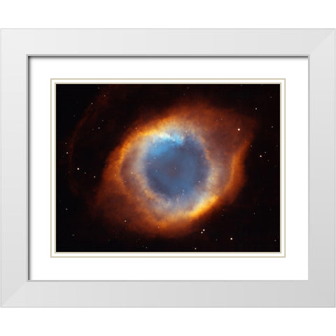 Helix Nebula - a Gaseous Envelope Expelled By a Dying Star White Modern Wood Framed Art Print with Double Matting by NASA