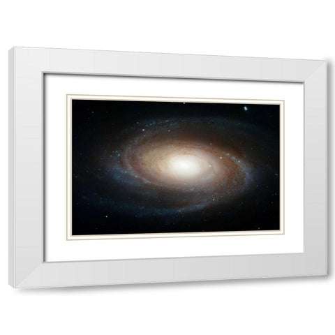 Spiral Galaxy M81 White Modern Wood Framed Art Print with Double Matting by NASA