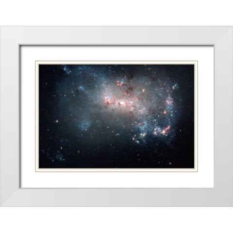 Stellar Fireworks Ablaze in Galaxy NGC 4449 White Modern Wood Framed Art Print with Double Matting by NASA