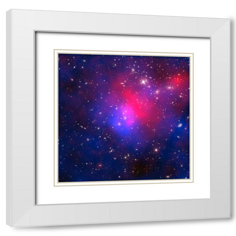 Pandoras Cluster - Abell 2744 White Modern Wood Framed Art Print with Double Matting by NASA