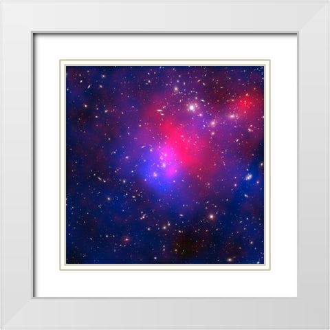 Pandoras Cluster - Abell 2744 White Modern Wood Framed Art Print with Double Matting by NASA