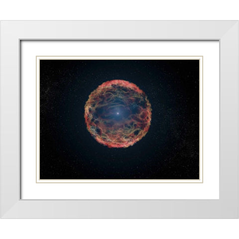 Artists Impression of Supernova 1993J White Modern Wood Framed Art Print with Double Matting by NASA