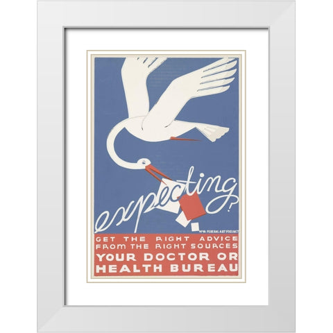 Expecting? Get the right advice White Modern Wood Framed Art Print with Double Matting by WPA