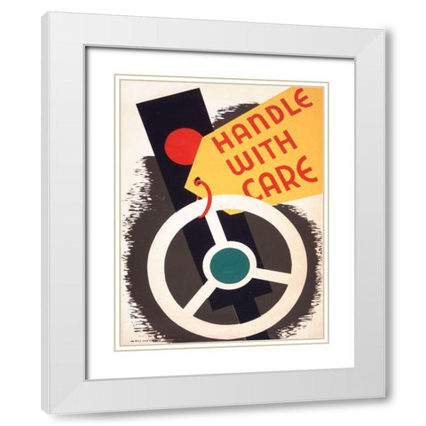 Handle with care White Modern Wood Framed Art Print with Double Matting by WPA