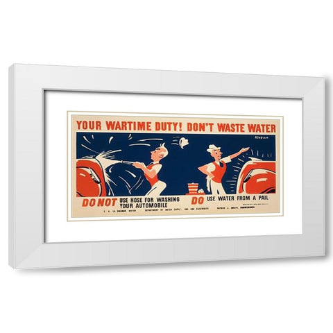 Do not use hose for washing your automobile White Modern Wood Framed Art Print with Double Matting by Kerkam, Earl