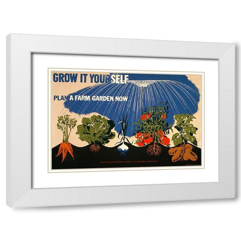 Grow it yourself - Plan a farm garden now White Modern Wood Framed Art Print with Double Matting by Bayer, Herbert