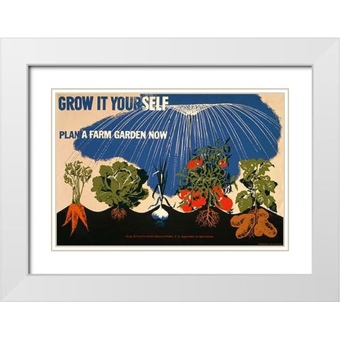 Grow it yourself - Plan a farm garden now White Modern Wood Framed Art Print with Double Matting by Bayer, Herbert