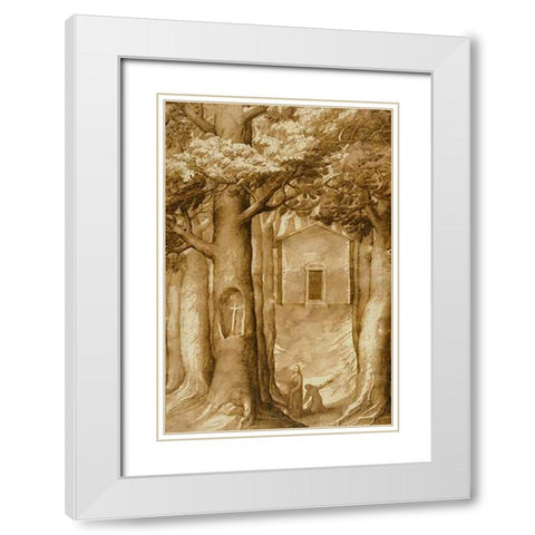 La Verna: The Chapel of the Blessed Giovanni della Verna White Modern Wood Framed Art Print with Double Matting by Ligozzi, Jacopo
