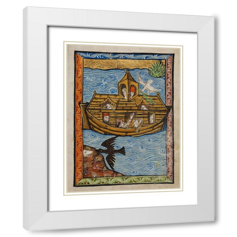 Noahs Ark White Modern Wood Framed Art Print with Double Matting by Illuminator, Unknown