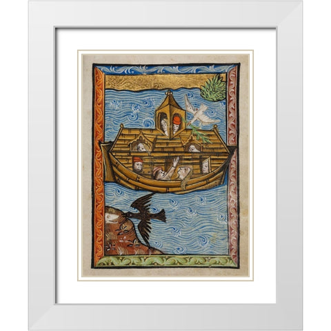 Noahs Ark White Modern Wood Framed Art Print with Double Matting by Illuminator, Unknown