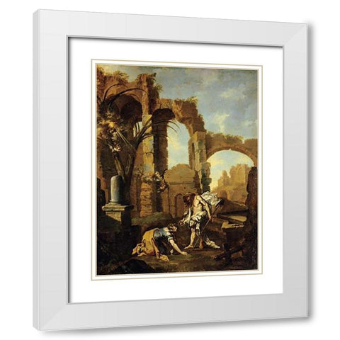 Noli Me Tangere White Modern Wood Framed Art Print with Double Matting by Magnasco, Alessandro