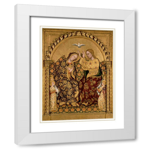 Coronation of the Virgin White Modern Wood Framed Art Print with Double Matting by Da Fabriano, Gentile