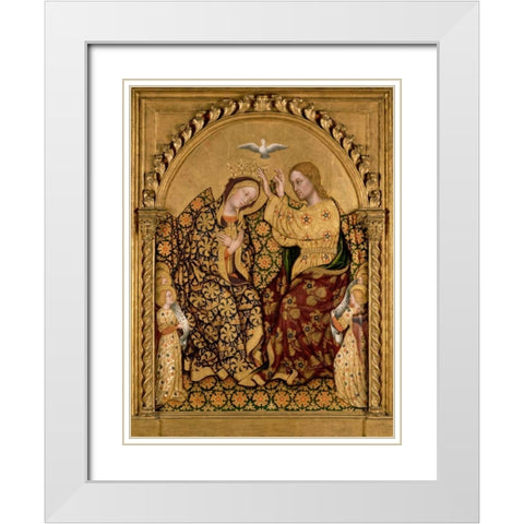 Coronation of the Virgin White Modern Wood Framed Art Print with Double Matting by Da Fabriano, Gentile