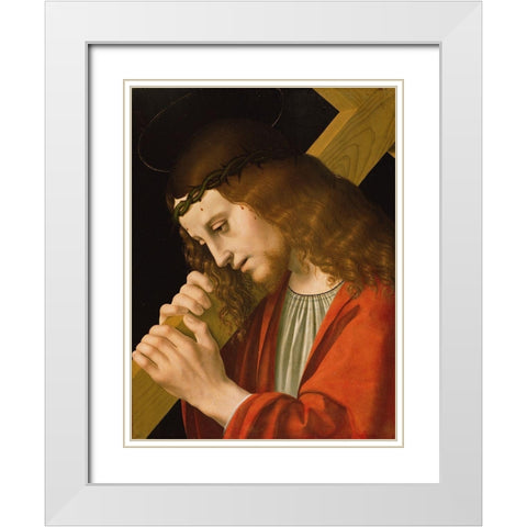 Christ Carrying the Cross White Modern Wood Framed Art Print with Double Matting by dOggiono, Marco