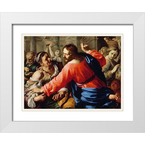 Museumist Cleansing the Temple White Modern Wood Framed Art Print with Double Matting by Mei, Bernardino