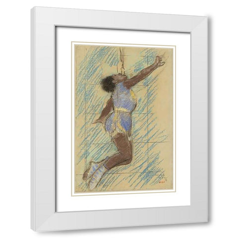 Miss Lala at the Fernando Circus White Modern Wood Framed Art Print with Double Matting by Degas, Edgar