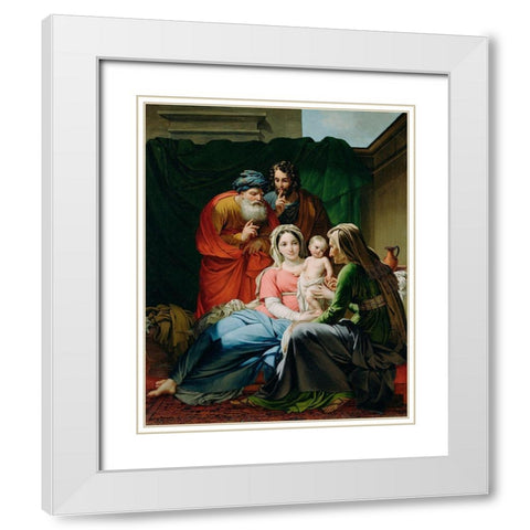 The Holy Family White Modern Wood Framed Art Print with Double Matting by Paelinck, Joseph