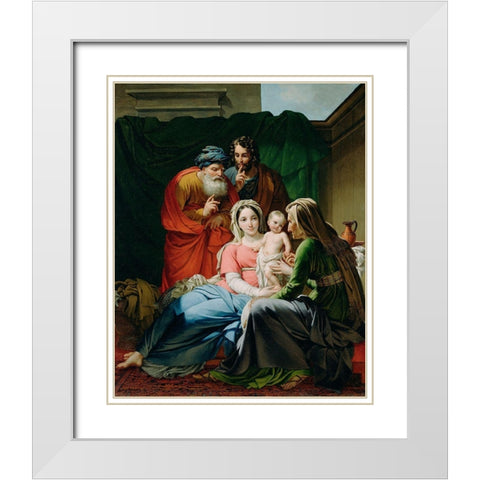 The Holy Family White Modern Wood Framed Art Print with Double Matting by Paelinck, Joseph