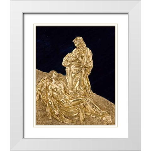 Virgin Mourning the Dead Museumist White Modern Wood Framed Art Print with Double Matting by Targone, Cesare