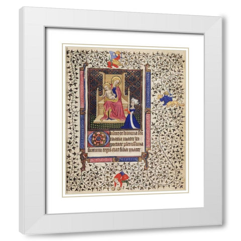 A Woman in Prayer before the Virgin and Child White Modern Wood Framed Art Print with Double Matting by Unknown