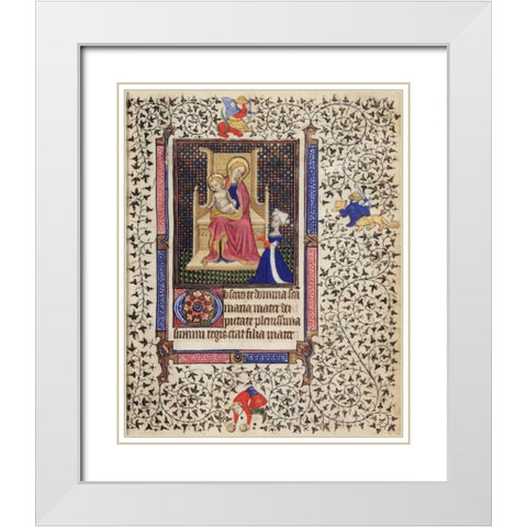 A Woman in Prayer before the Virgin and Child White Modern Wood Framed Art Print with Double Matting by Unknown