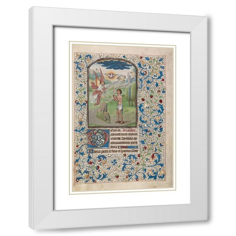 A Man Praying to the Holy Spirit White Modern Wood Framed Art Print with Double Matting by Vrelant, Willem