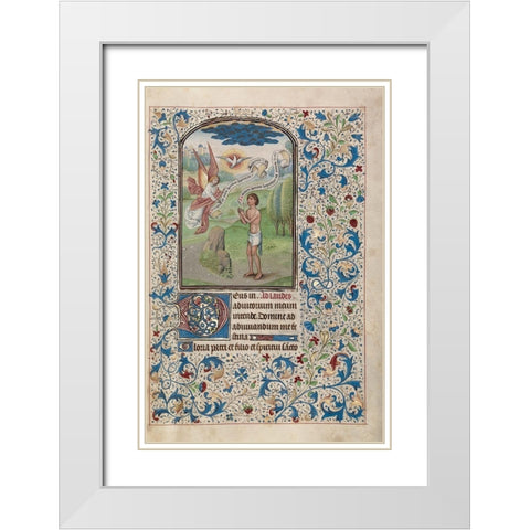 A Man Praying to the Holy Spirit White Modern Wood Framed Art Print with Double Matting by Vrelant, Willem