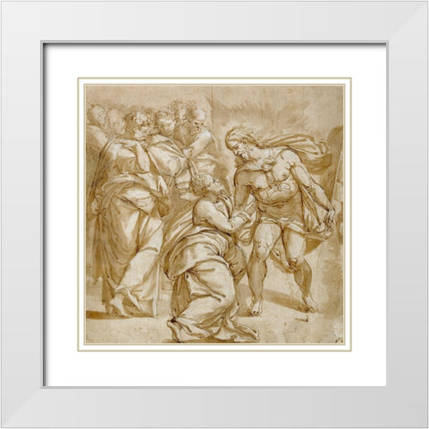 The Incredulity of Thomas White Modern Wood Framed Art Print with Double Matting by Tibaldi, Pellegrino