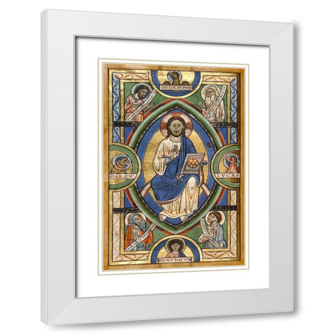 Christ in Majesty White Modern Wood Framed Art Print with Double Matting by Illuminator, Unknown 12th Century