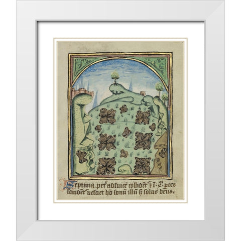 The Seventh Sign before the Day of Judgement White Modern Wood Framed Art Print with Double Matting by Illuminator, Unknown 12th Century English