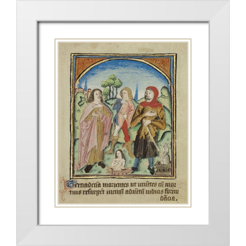 The Thirteenth Sign before the Day of Judgement White Modern Wood Framed Art Print with Double Matting by Illuminator, Unknown 12th Century English