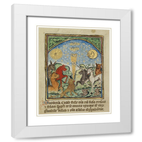 The Twelfth Sign before the Day of Judgement White Modern Wood Framed Art Print with Double Matting by Illuminator, Unknown 12th Century English
