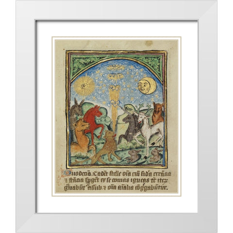The Twelfth Sign before the Day of Judgement White Modern Wood Framed Art Print with Double Matting by Illuminator, Unknown 12th Century English