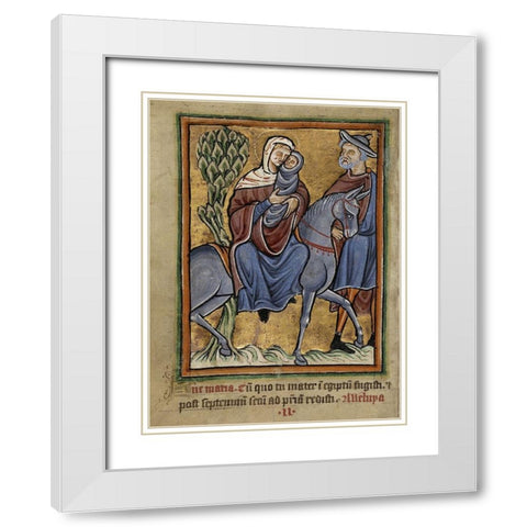 The Flight into Egypt White Modern Wood Framed Art Print with Double Matting by Illuminator, Unknown 12th Century English