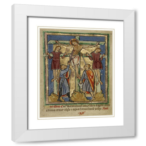 Decorated Text Page White Modern Wood Framed Art Print with Double Matting by Illuminator, Unknown 12th Century English