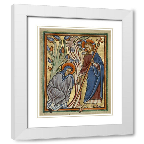 Noli me Tangere White Modern Wood Framed Art Print with Double Matting by Illuminator, Unknown 12th Century English