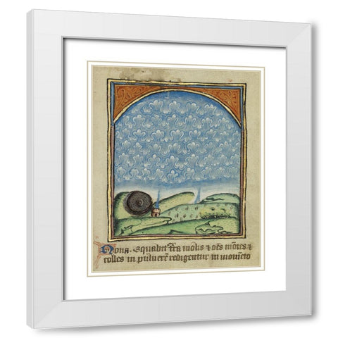The Ninth Sign before the Day of Judgement White Modern Wood Framed Art Print with Double Matting by Illuminator, Unknown 12th Century English