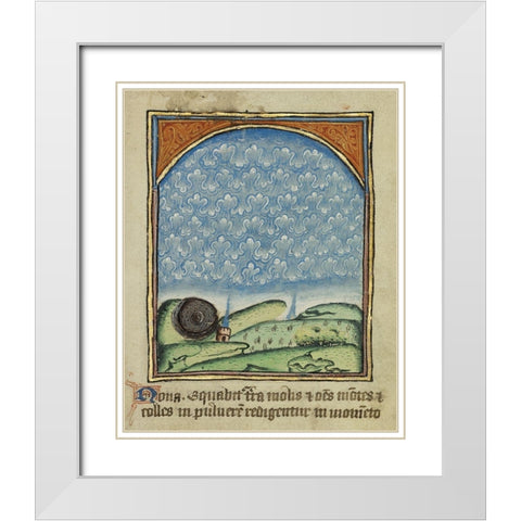 The Ninth Sign before the Day of Judgement White Modern Wood Framed Art Print with Double Matting by Illuminator, Unknown 12th Century English